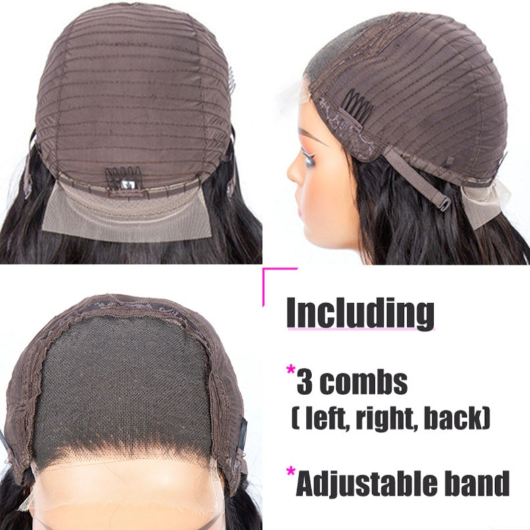 4x4/5x5/6x6 HD Lace Bleached Knots Closure Wigs Deep Wave Wig Pre Plucked Human Hair Lace Closure Wig